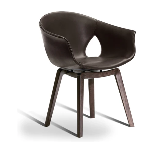 Ginger Ale | Small armchair with wood legs