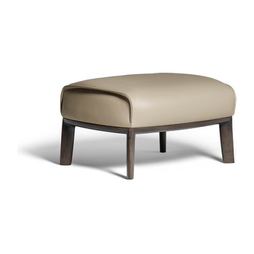 Archibald | Ottoman with Wood Base