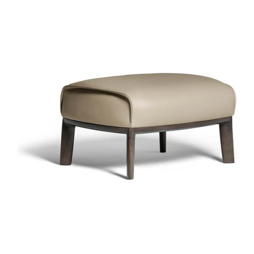 Archibald | Ottoman with Wood Base